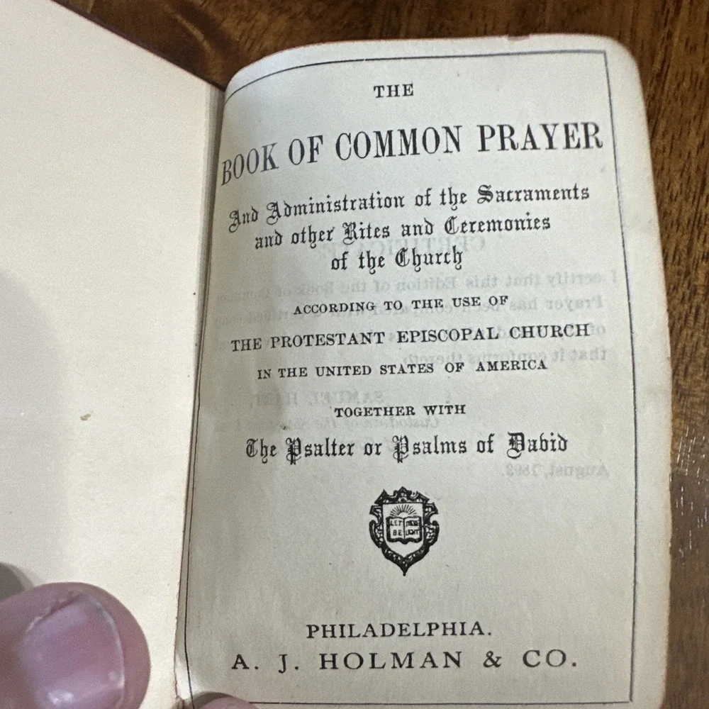 Pocket BOOK OF COMMON PRAYER 1898 Printing